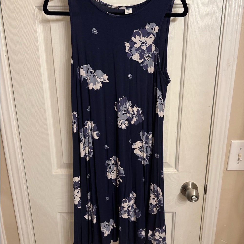 Old Navy Navy Blue Floral Midi Dress